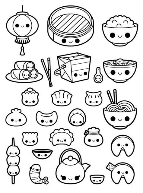 Desenhos Fofos De Comidas Kawaii 2 Desenhos Doodles Simples Desenhos