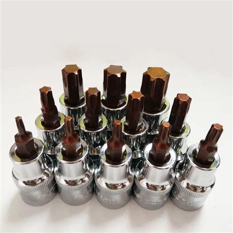 12pcs/set 1/2" 12.5mm T15 T70 Torx Screwdriver Bits Drive Socket Head ...