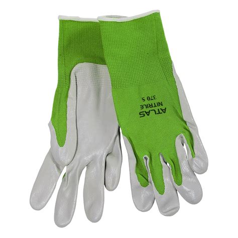 Atlas 370 Gardening Gloves Nitrile Palm For Women In Lime