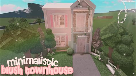 Minimalistic Blush Townhouse Roblox Bloxburg Speed Build