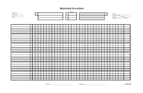 Badminton Scoresheet Pdf