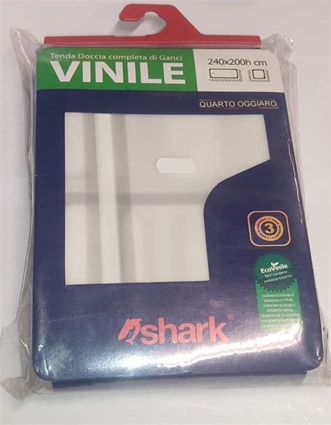 Shark Tenda Da Doccia Completa Di Ganci In Vinile Linea Quarto