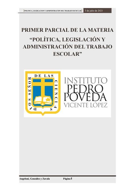 Políticas Legislación Y Administración Del Trabajo Escolar By Giuliana