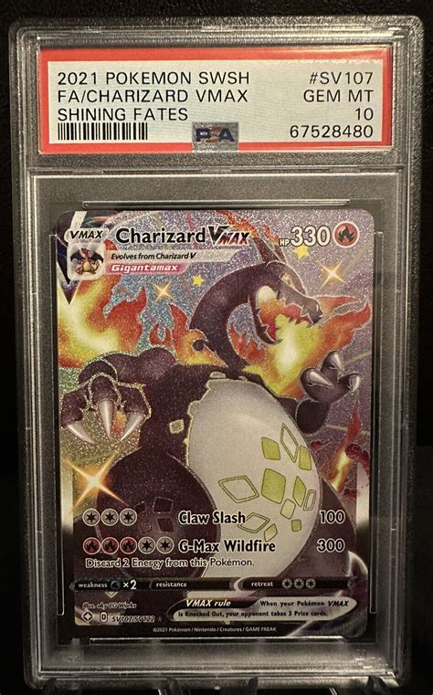 Mavin POKÉMON PSA 10 RARE FULL ART CHARIZARD VMAX SV107 SV122 SHINING