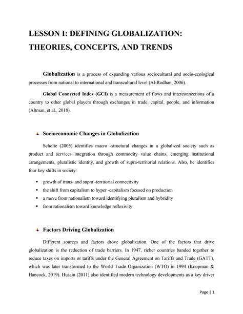 Solution Contemporary World Modules Studypool