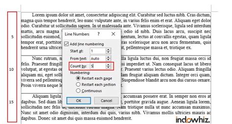 Microsoft Word: Line Numbers – Indowhiz