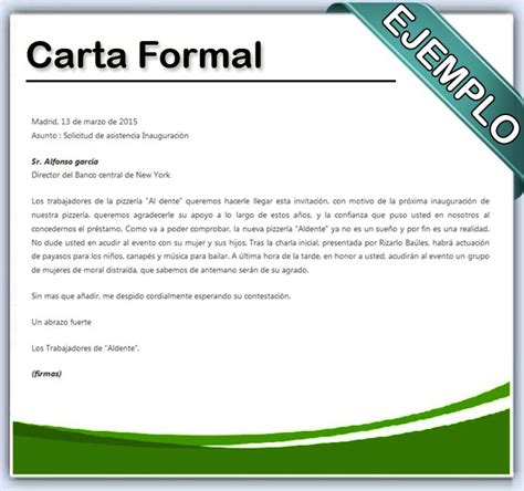 Tipos De Cartas Formales