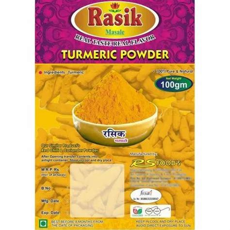 Packed Turmeric Powder Packaging Type Available Packets Packaging