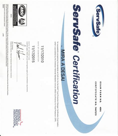 Servsafe Certification Pdf