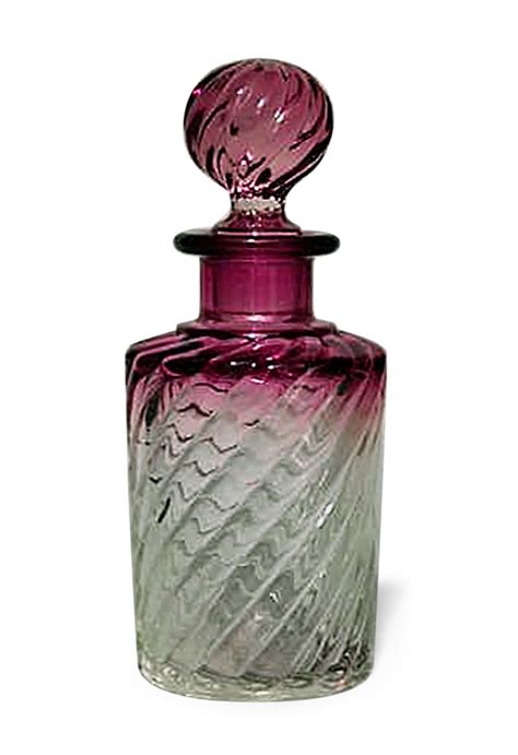 French Victorian Cranberry Baccarat Crystal Perfume Bottles