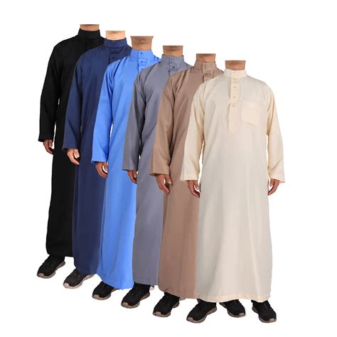 Muslim Fashion Muslim Middle East Men Long Sleeve Arab Crew Neck