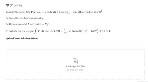 Solved Q1 10 ﻿points Consider The Vector Field