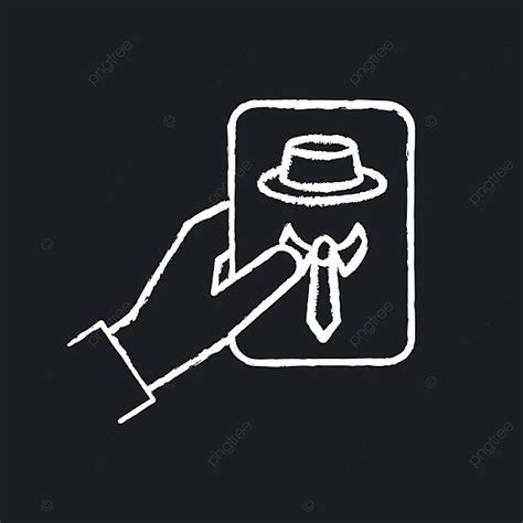 Chalk White Guessing Game Icon Against A Black Background Vector