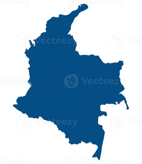 Colombia Map Map Of Colombia In Blue Color 36876296 Png