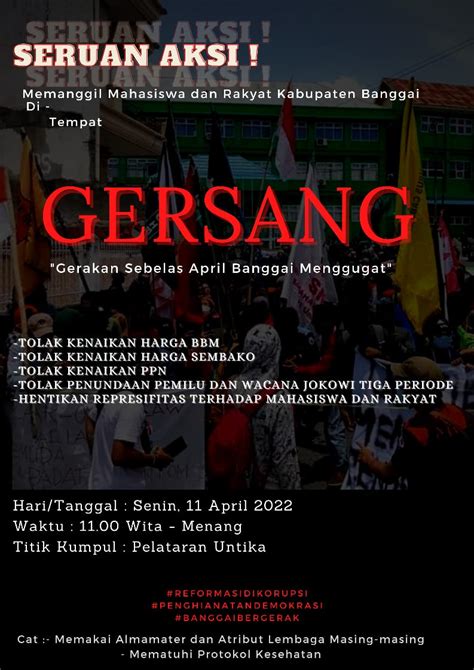 Besok Gersang Siapkan Massa Aksi Demo Di Banggai Luwuk Times