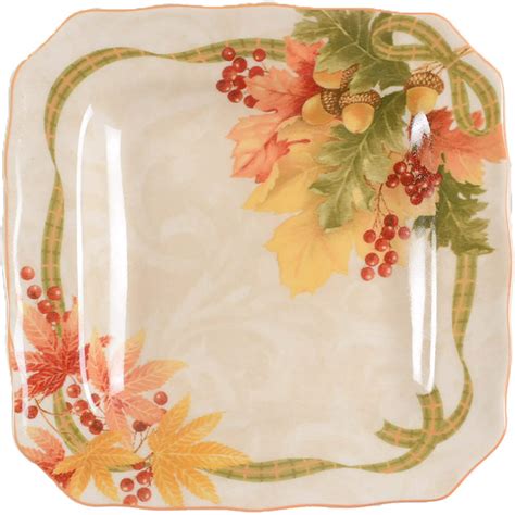 Autumn Celebration Square Salad Plate By 222 Fifth PTS Replacements