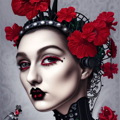 Gothic Profile Portrait Painting Of Minnie Mouse · Creative Fabrica