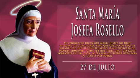 Modelos De Fe SANTA MARIA JOSEFA ROSELLO 27 DE JULIO