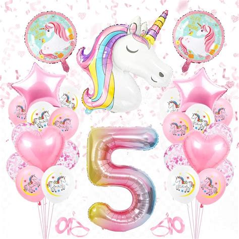 Licorne Ballon Anniversaire An Fille Er Anniversaire Filles Rose