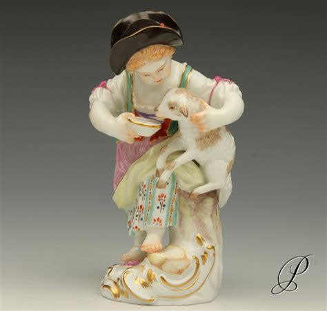 G Rtnerkind Meissen Wahl M Dchen Mit Lamm Porzellan Porcelain