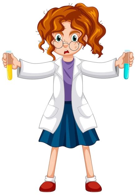 Mad Female Scientist Cartoon