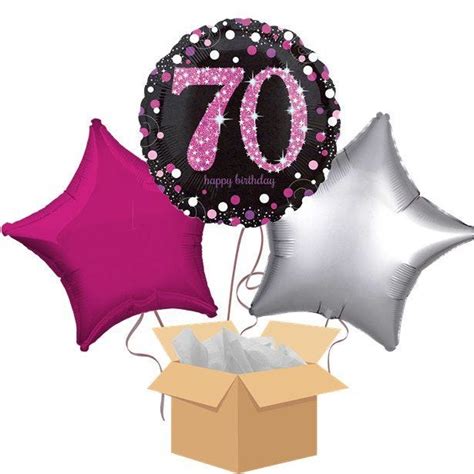 Happy 70th Birthday Pink Balloon Bouquet Delivered Inflated Party Delights