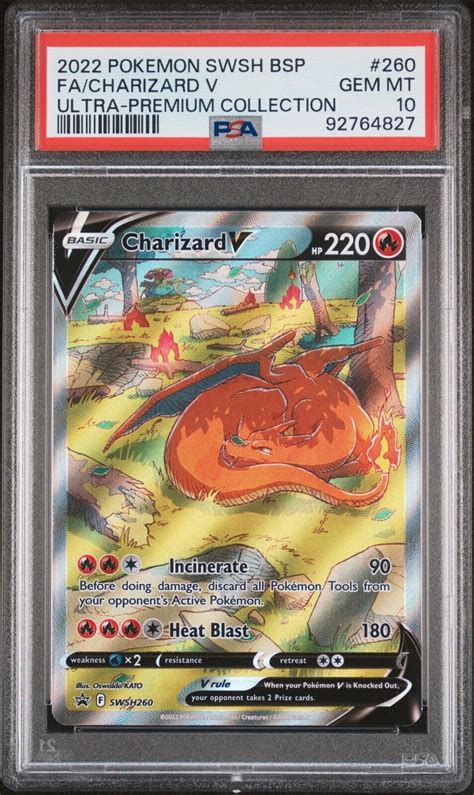 Psa Charizard V Swsh English Pokemon Card Gem Mint Swsh