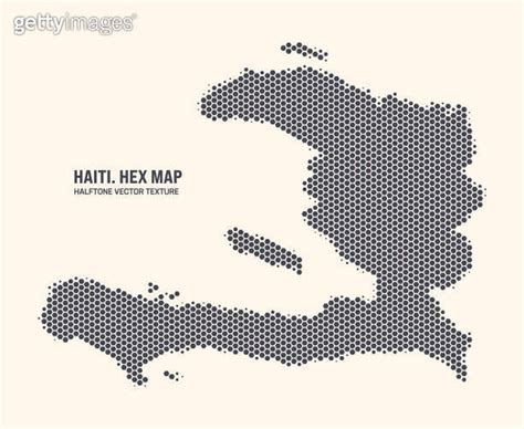 Haiti Map Vector Hexagonal Half Tone Pattern Isolated On Light