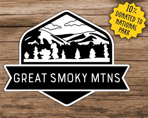 Great Smoky Mountains National Park Emblem Vinyl Sticker Etsy