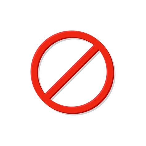 Red Prohibition Sign Circle With Crossed Out Line Ban Symbol And