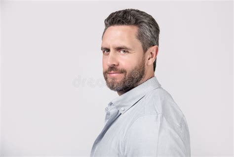 Portrait Of Mature Man With Stubble In Studio Photo Of Mature Man With