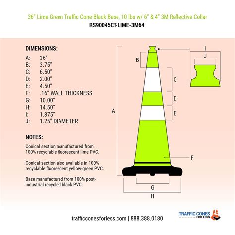 36 Lime Green Traffic Cone W Black Base 10 Lbs Reflective Collar