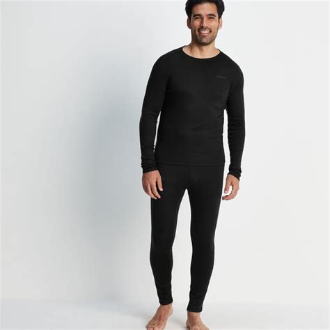 Meru Mens Cashmere Touch Base Layer Set Black