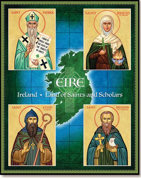 Saint Icons: Saints of Ireland icon | Monastery Icons