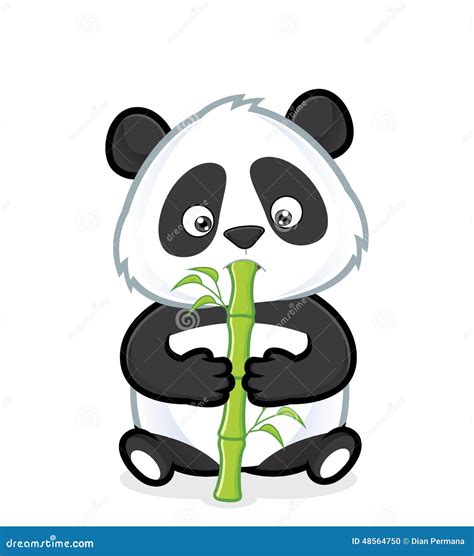 Panda Eating Bamboo Stock Vector - Image: 48564750