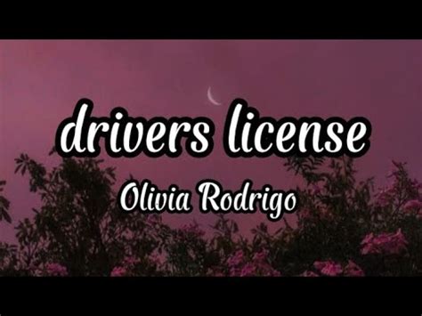 Olivia Rodrigo Driver License Lyrics YouTube