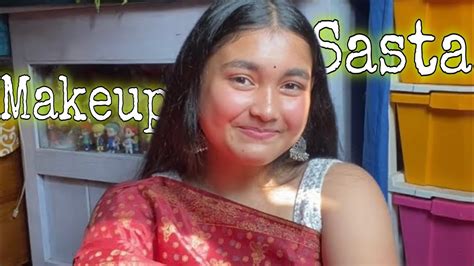 How To Do Sasta Makeup Get Ready With Me Saraswati Puja Special