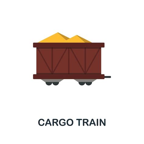 Premium Vector Cargo Train Flat Icon Simple Sign From Logistics