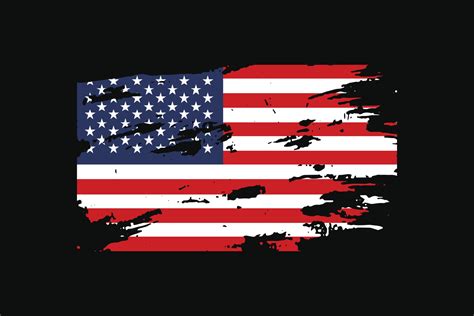 Grunge Style Flag Of The United States Vector Illustration