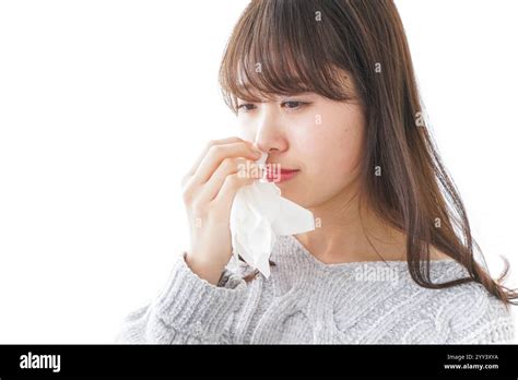 Woman With Bloody Nose Stock Photo Alamy