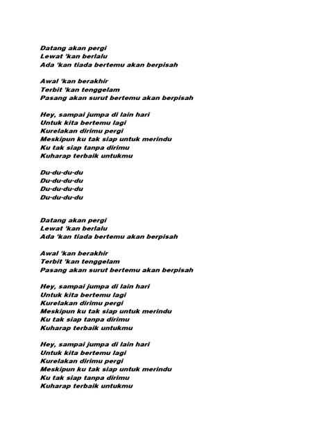 Sampai Jumpa Lyrics Pdf