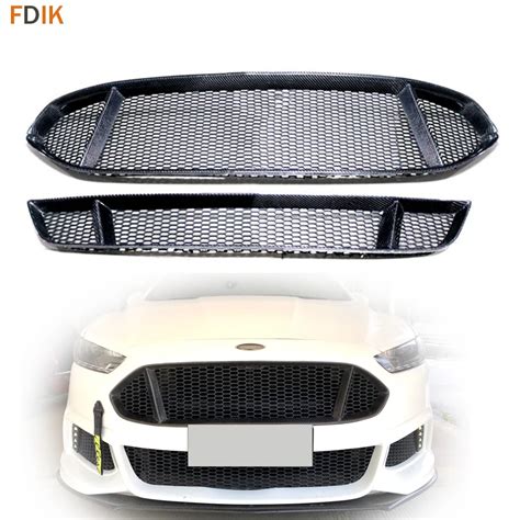 Sport Black Real Carbon Fiber Front Grille Lower Bumper Grill Trim