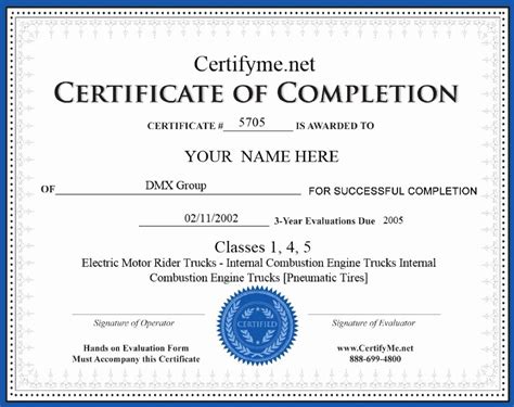 Printable Forklift Certification Card Template Free