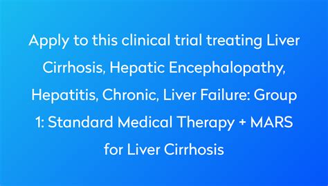 Group 1 Standard Medical Therapy Mars For Liver Cirrhosis Clinical Trial 2023 Power