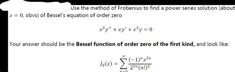 Solved Use The Method Of Frobenius To Find A Power Series Solution About X 0 Obviously Of