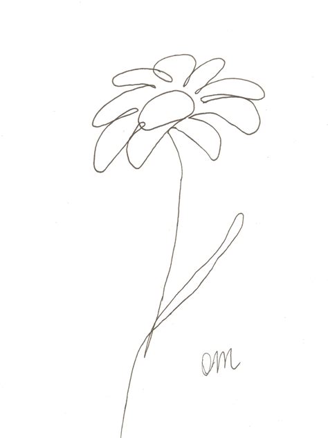 Daisy Flower Original Line Drawing Wall Art Minimalist Line Etsy