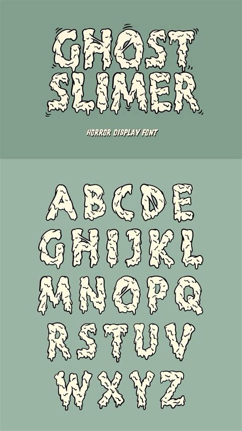 Ghost Slimer Horror Font Scary Typeface Melting Letter Halloween