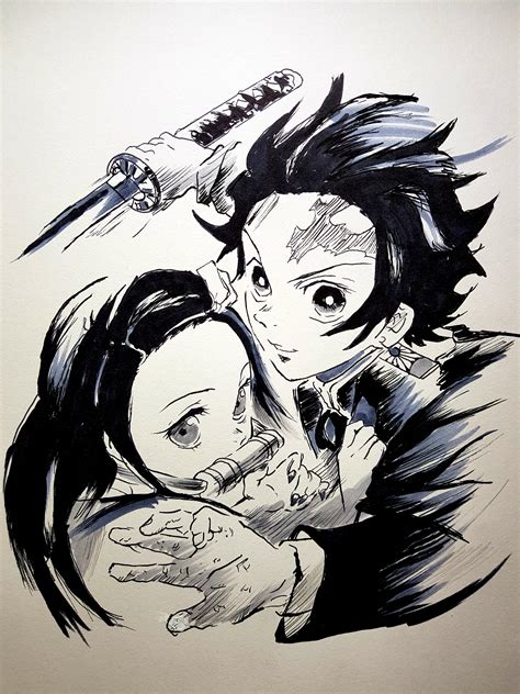 Tanjiro And Nezuko Drawing Scrolller