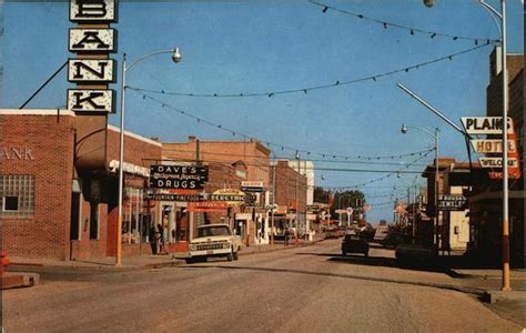 Street Scene Cut Bank, MT Postcard