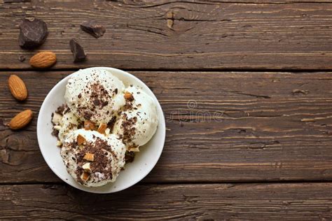 Tasty Chocolate Ice Cream with Nuts Stock Photo - Image of icecream, frozen: 109388558